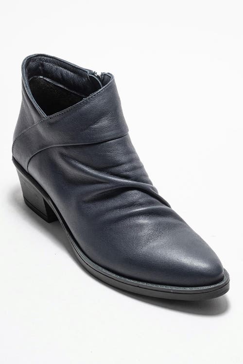 Forever & Always Shoes Rule Leather Chunky Boot In Blue