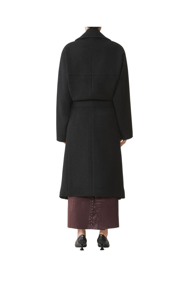 Lanvin Long Belted Peacoat, Alternate, color, Anthracite
