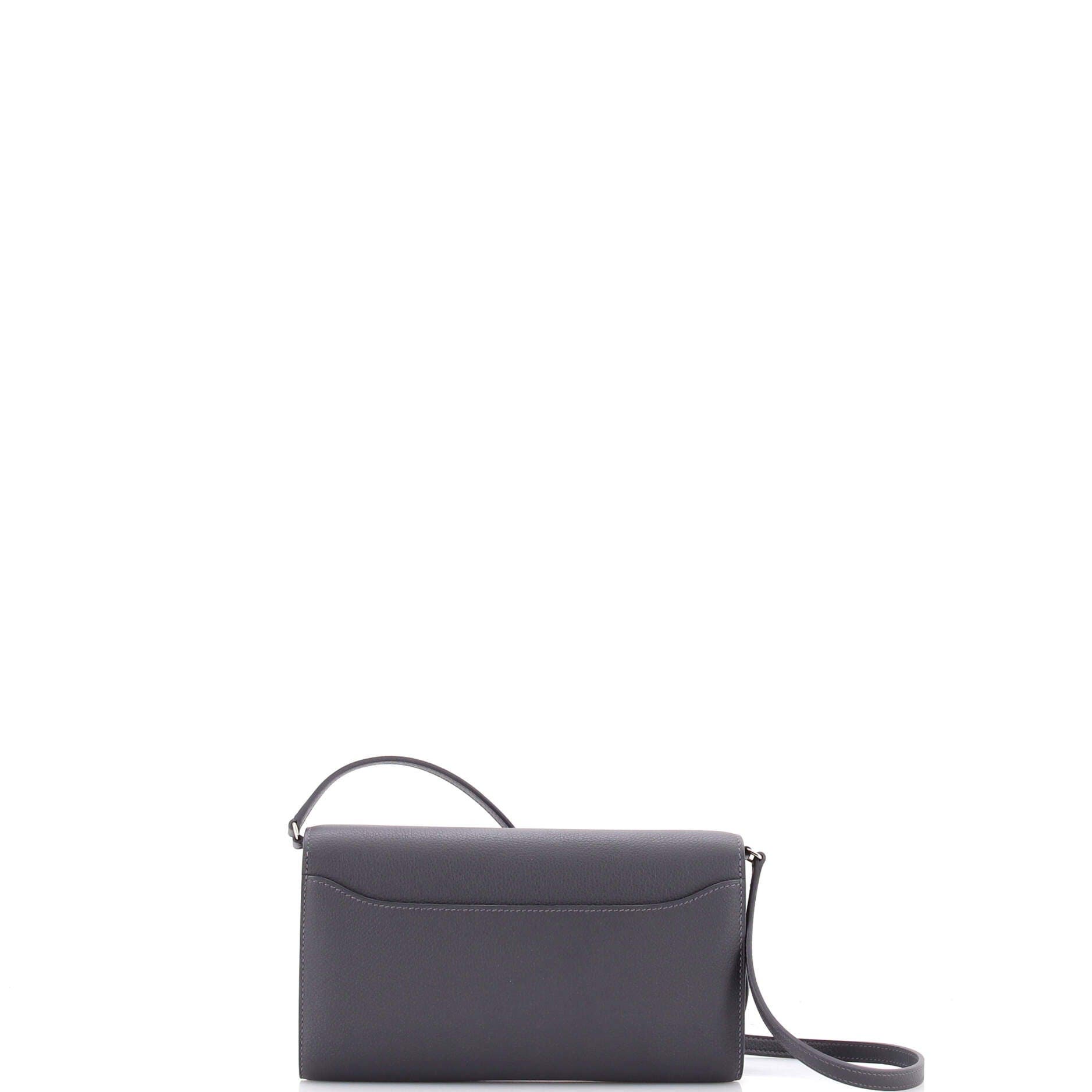 Pre-Owned Hermes Constance To Go Wallet Evercolor, Alternate, color, Gris Misty