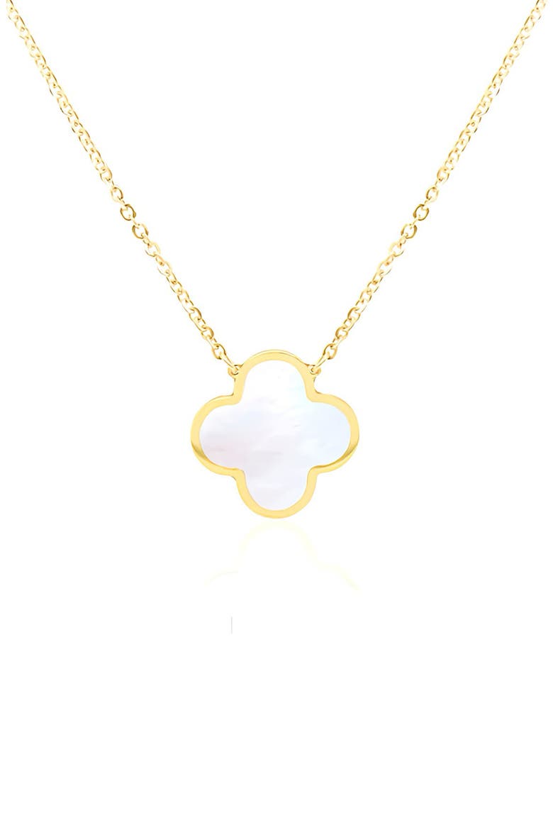 Clover Pendant Necklace, Main, color, GOLD/ PEARL