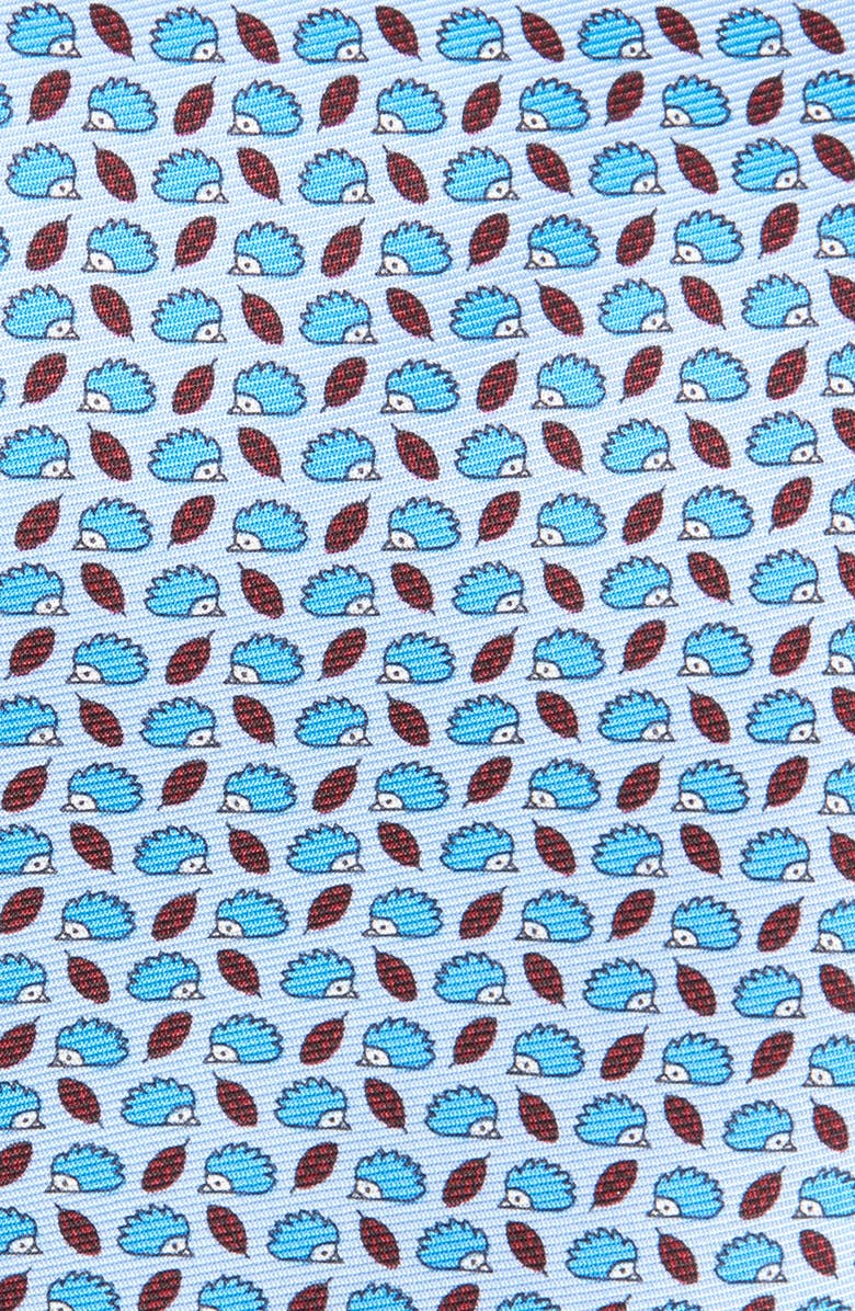 ZEGNA TIES Bird Print Silk Tie, Alternate, color, Blue