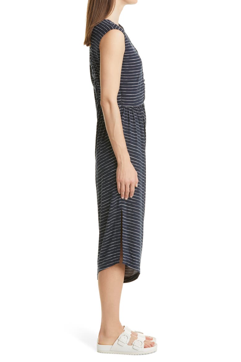 Esay Ruched Asymmetric Neck Midi Dress, Alternate, color, MIGHTNIGHT FANTASY