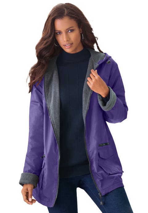 Plus Size Hooded Nylon Jacket (Plus)