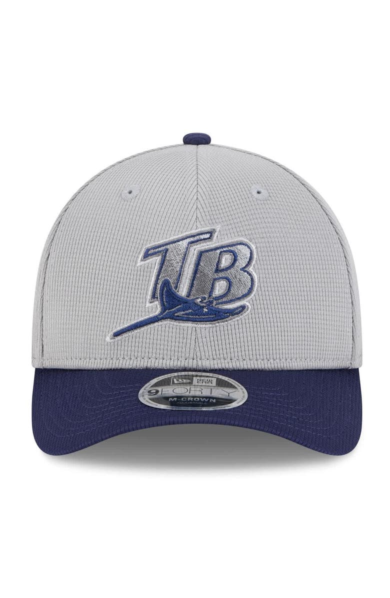New Era Men's New Era  Gray/Navy Tampa Bay Rays 2025 Batting Practice 9FORTY M-Crown Adjustable Hat, Alternate, color, 