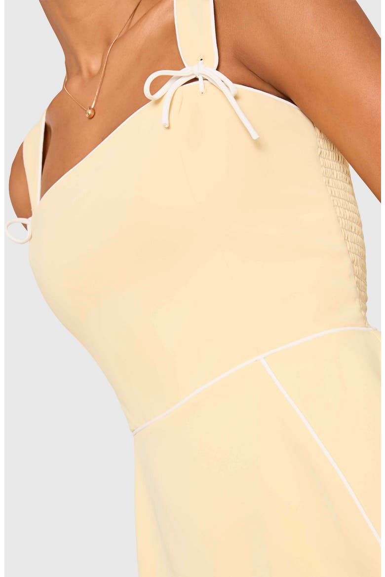 Baylee Skirted Romper, Alternate, color, CORNSILK/ IVORY