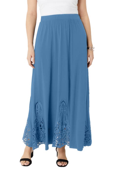 Ultrasmooth® Fabric Lace Maxi Skirt (Plus)