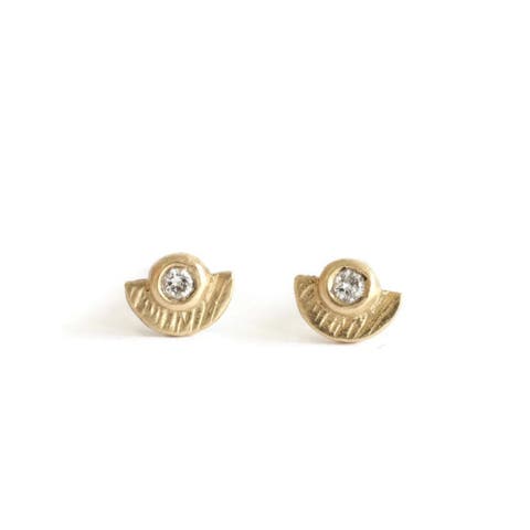 14K Sunshine Diamond Studs