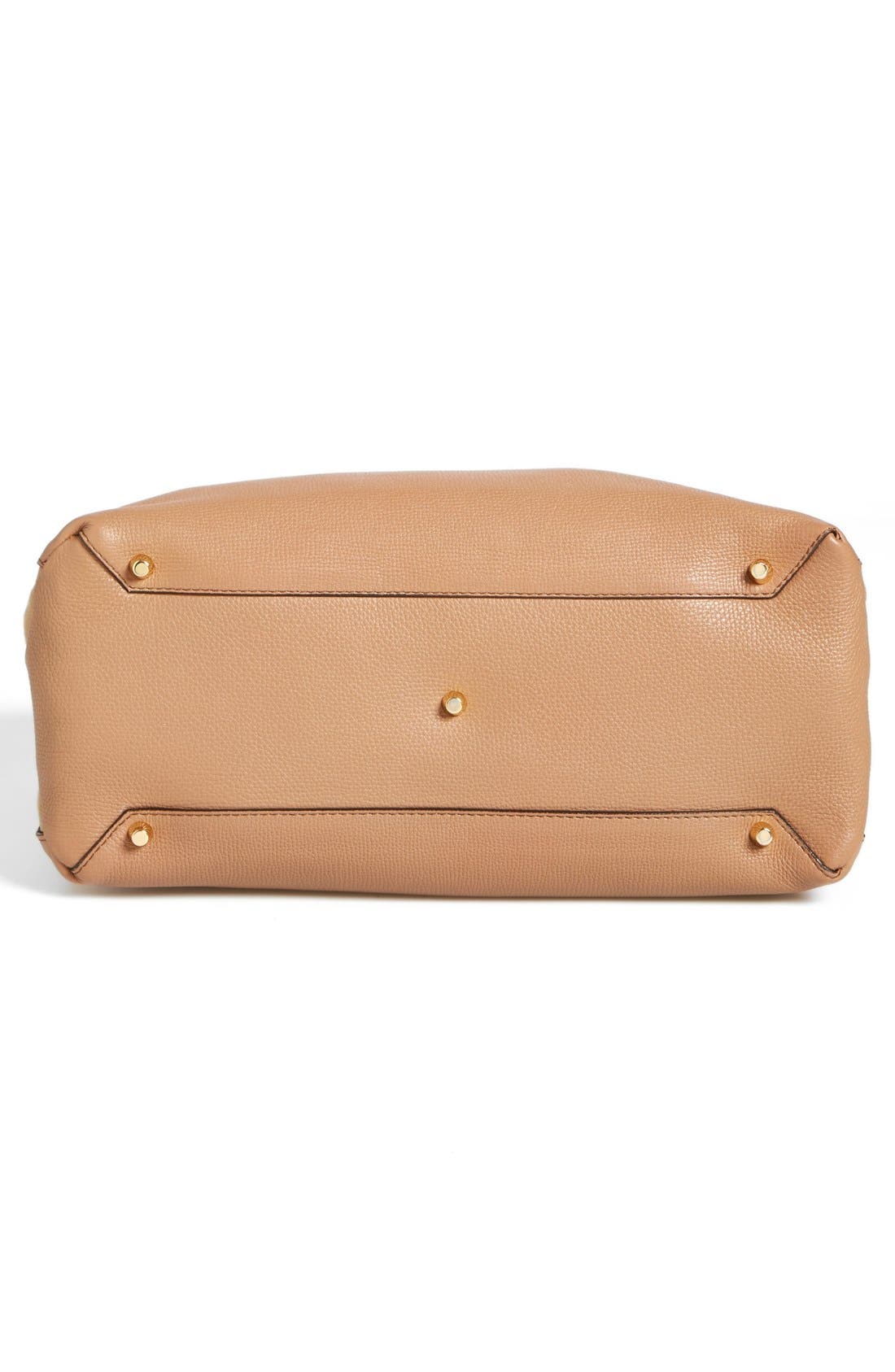 'Medium Banner' Leather Tote, Alternate, color, DARK SAND