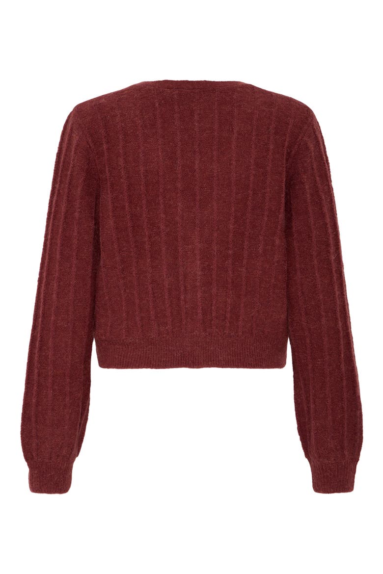 Cropped Cardigan, Alternate, color, MADDER BROWN
