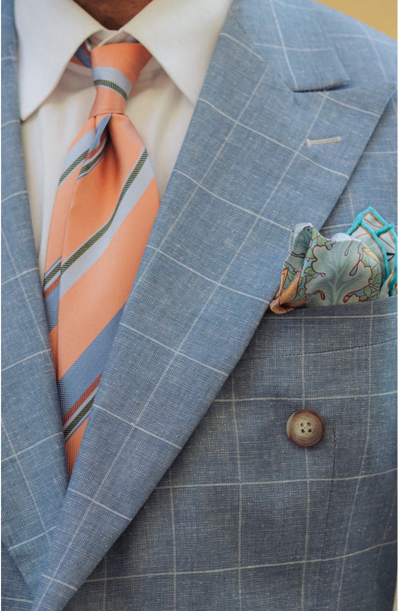 Elizabetta Taormina - Extra Long Silk Jacquard Tie for Men, Alternate, color, Salmon