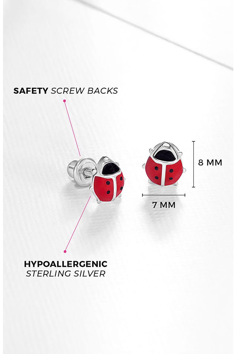 Adorable Enamel Ladybug Earrings, Alternate, color, Red