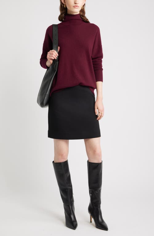 Nordstrom Oversize Cashmere Turtleneck Sweater In Burgundy