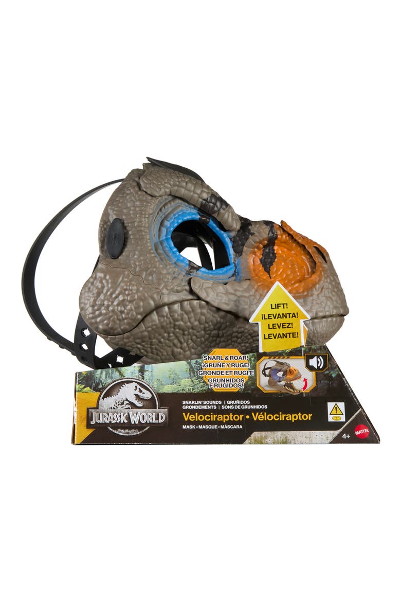 Snarlin Sounds Velociraptor Mask With Roar & Growl Sounds, Alternate, color, NONE