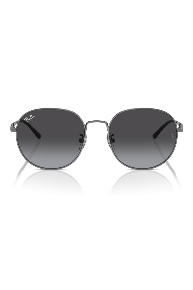57mm Phantos Round Sunglasses, Main, color, GUNMETAL