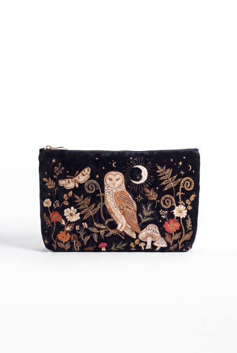 Mystical Owl Velvet Everyday Pouch
