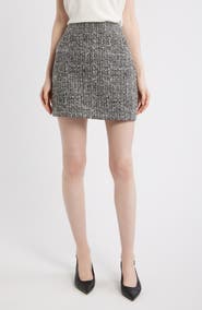 Theory High Waist Tweed Miniskirt