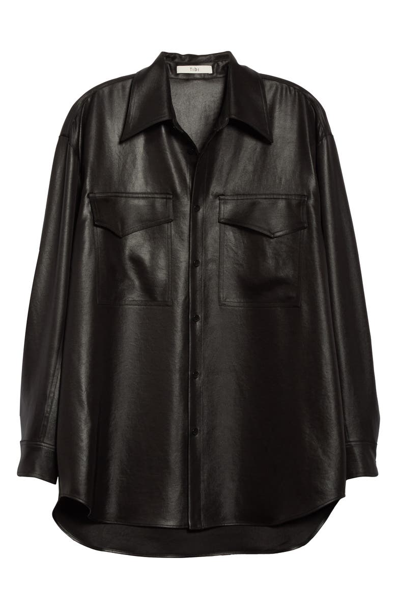 Tibi Celia Origami Sleeve Satin Shirt, Alternate, color,