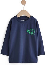 NEXT Kids' Tractor Cotton Long Sleeve Graphic T-Shirt