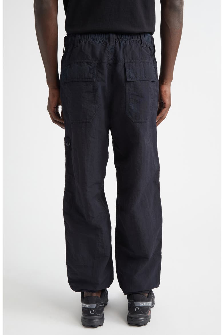 Compass Logo Patch Nylon Straight Leg Pants, Alternate, color, V0029 BLACK