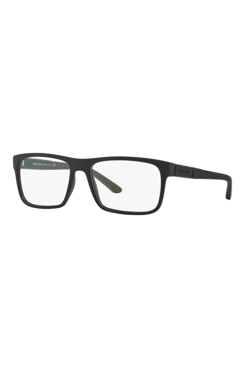 54mm Rectangular Optical Glasses, Alternate, color, RUBBER BLACK