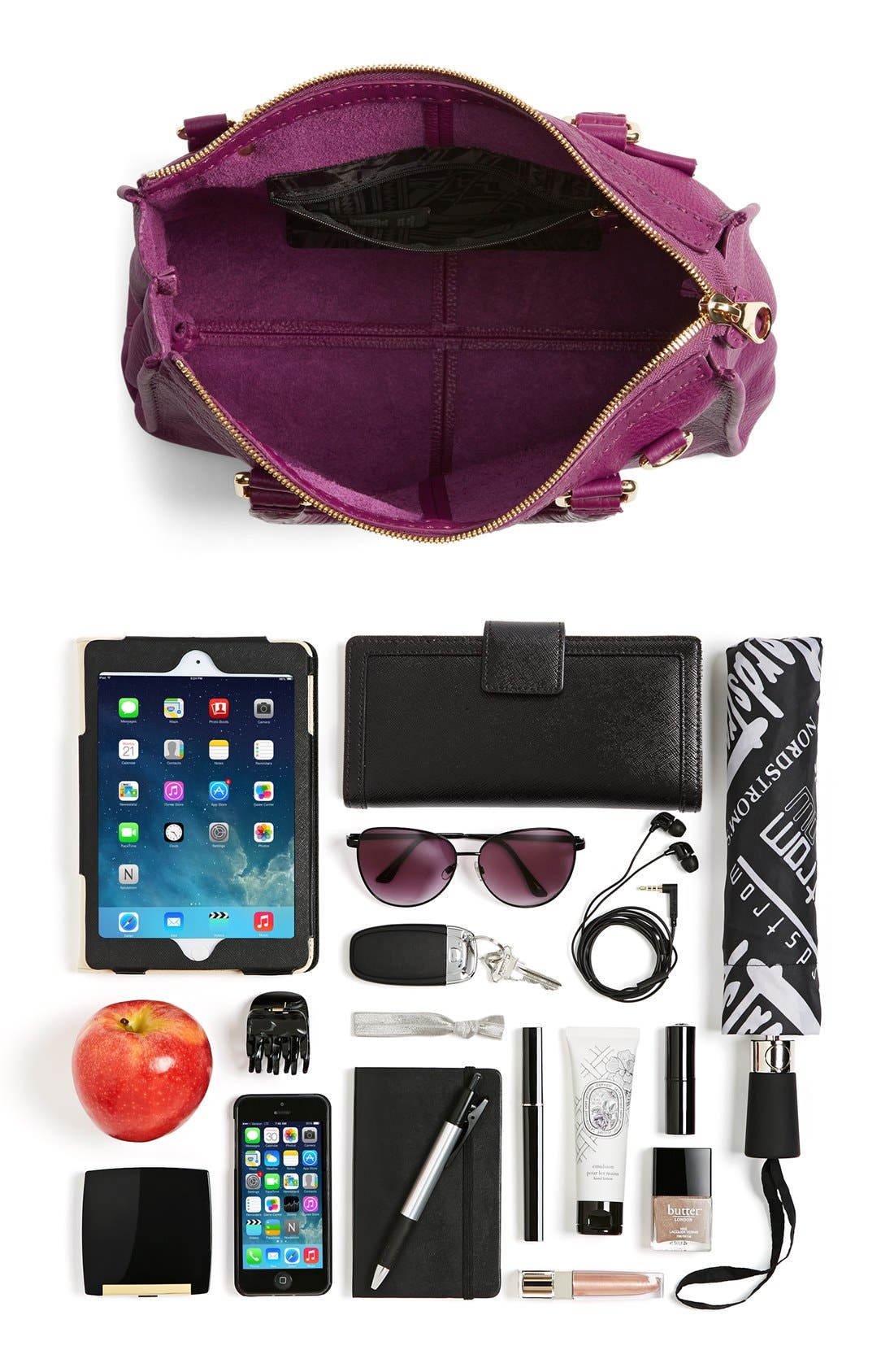 'Gaitory' Leather Tote, Alternate, color, GRAPE