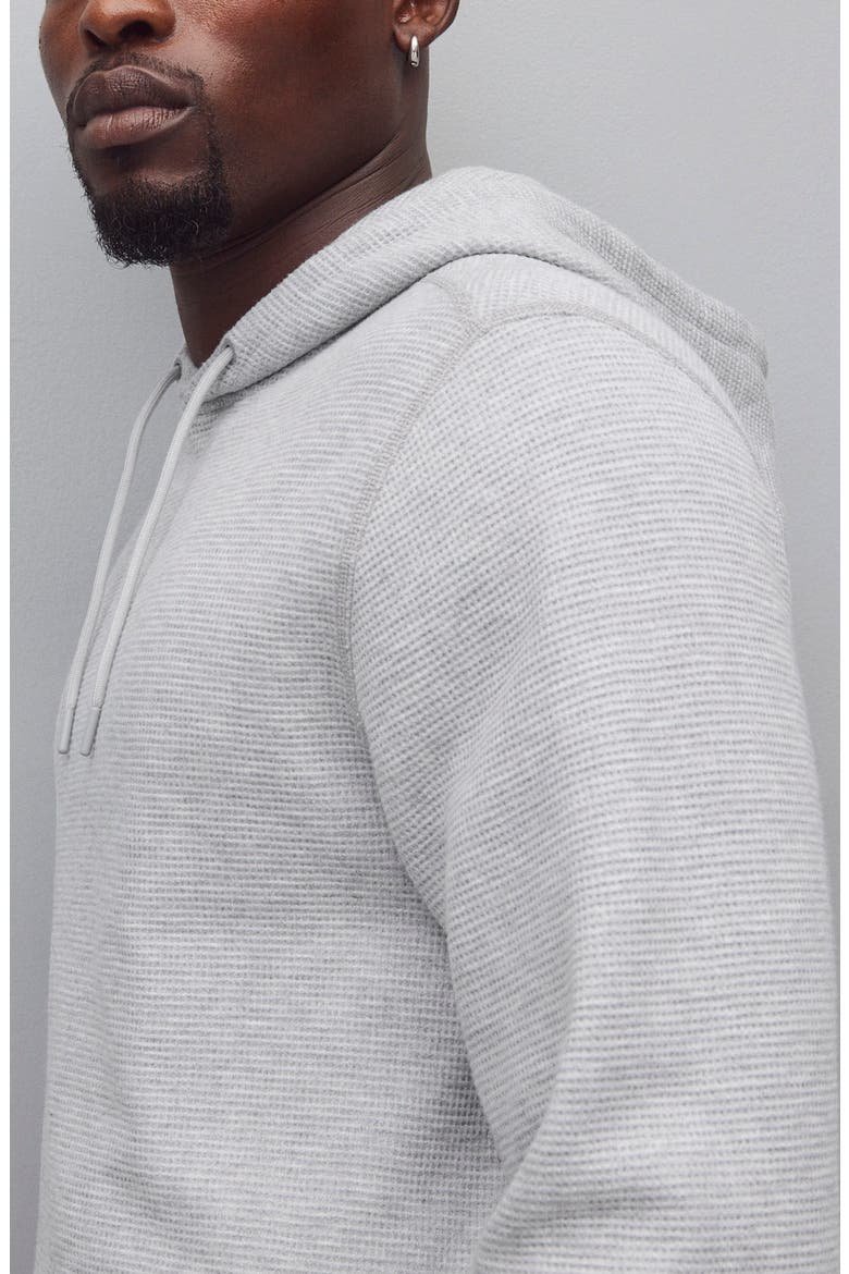 Lightweight Waffle Stitch Hoodie, Alternate, color, HEATHER GREY
