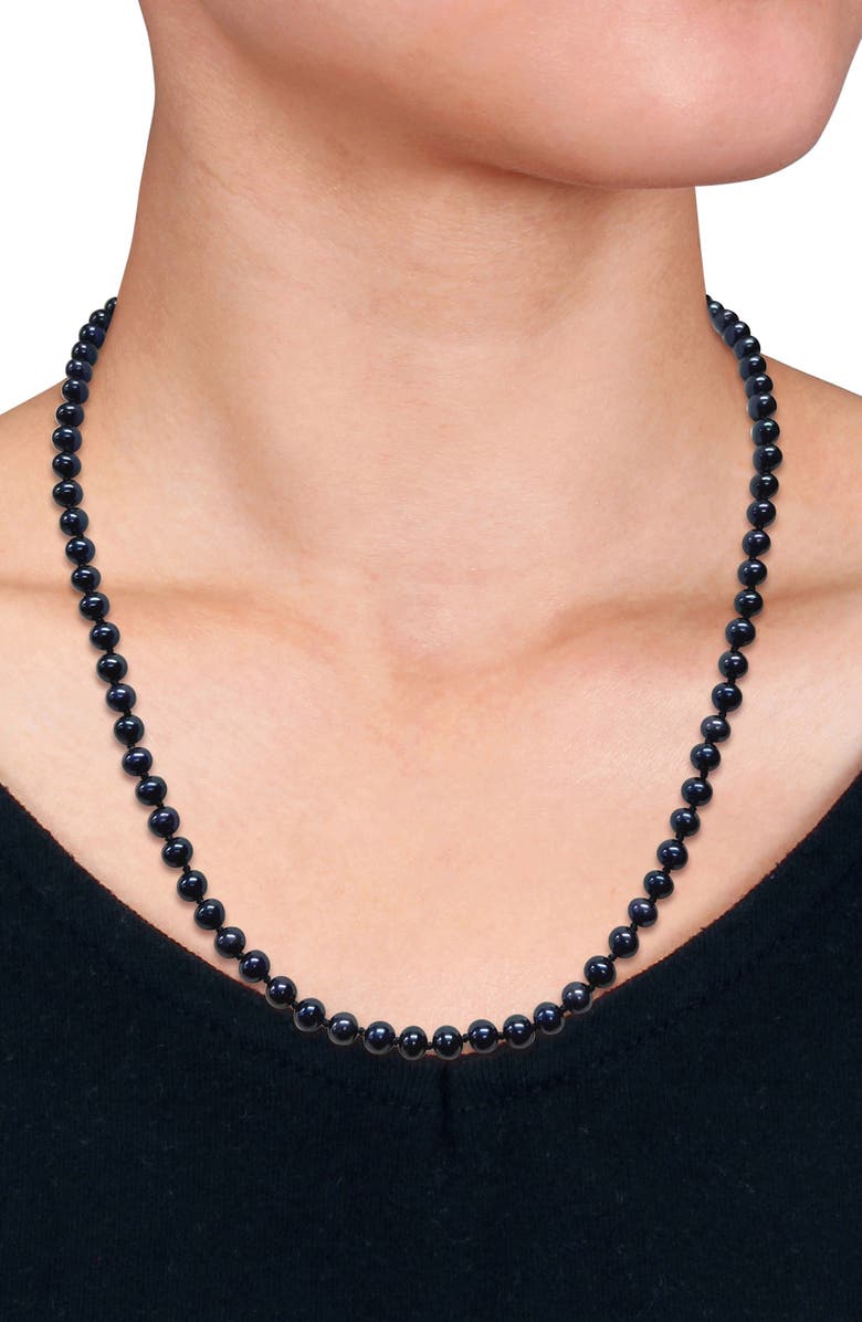 DELMAR Cultured Black Pearl Necklace, 5–5.5mm, Alternate, color, 