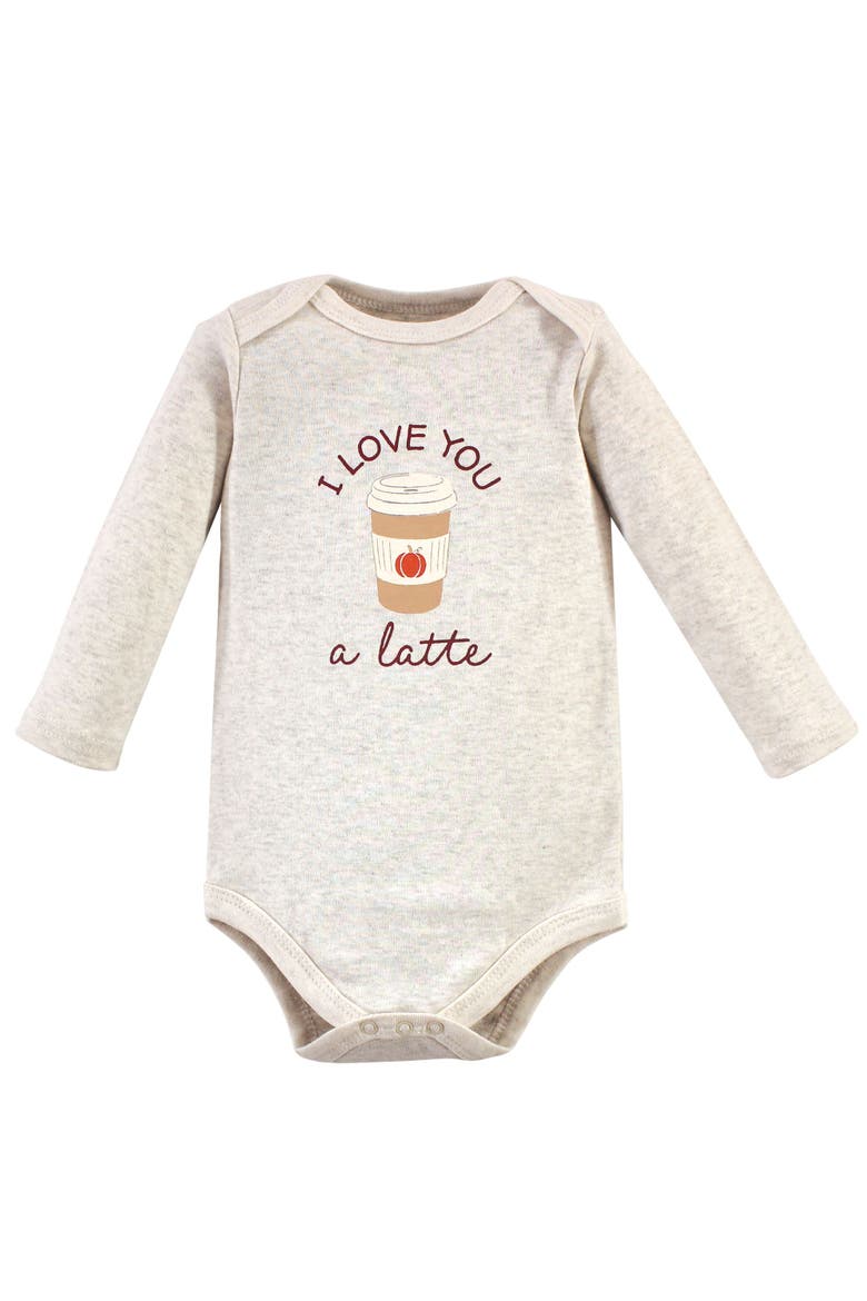 Essential Long-Sleeve Cotton Bodysuit Set, Alternate, color, Pumpkin Spice