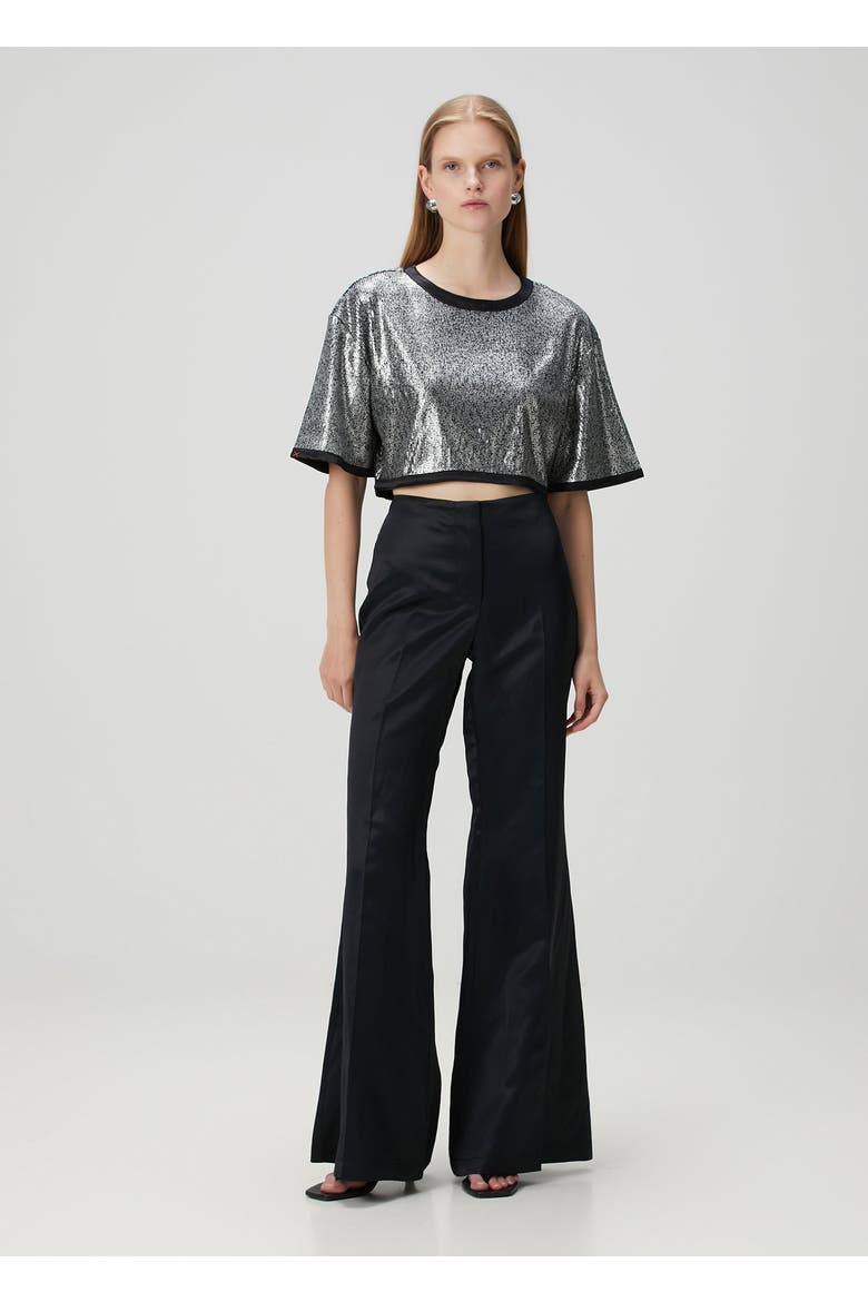 Shiny Woven Pant, Alternate, color, BLACK