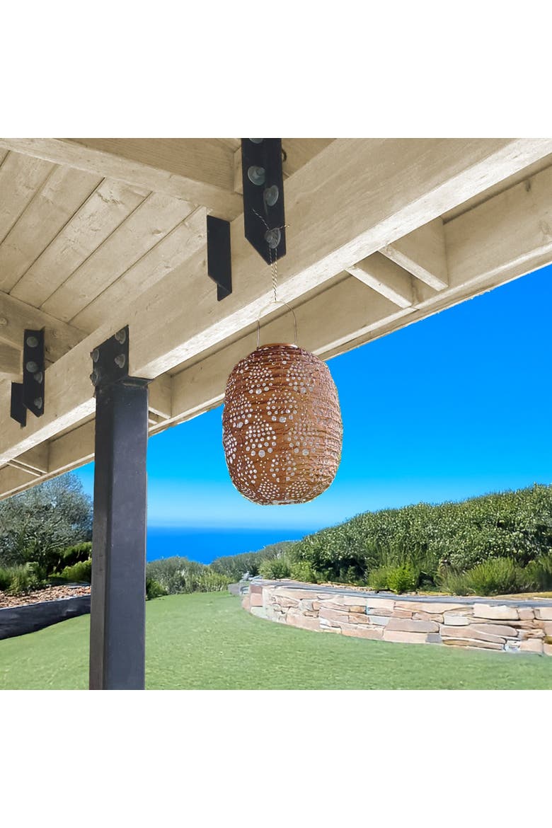 Stella Luxe Barrel Dewdrop Copper LED Lantern, Alternate, color, Copper