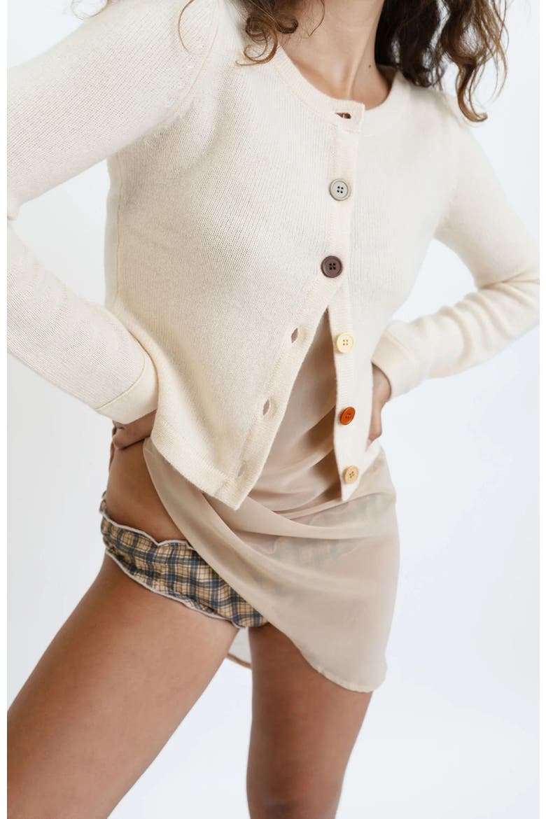 Long Sleeve Cashmere Cardigan, Alternate, color, Cream