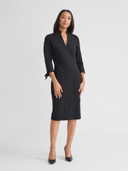Misook LuxeStretch Ponte Tie Sleeve Sheath Dress