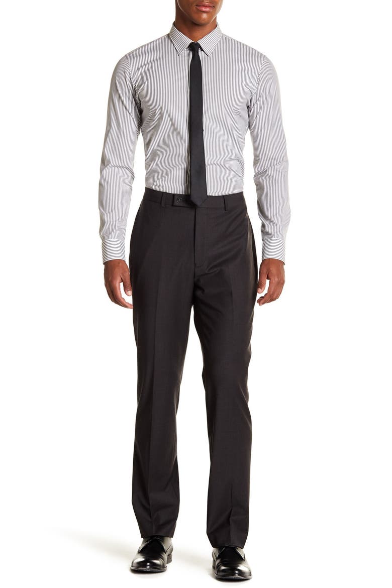 Solid Gray Wool Suit Separate Pants - 30-34" Inseam, Alternate, color, CHARCOAL