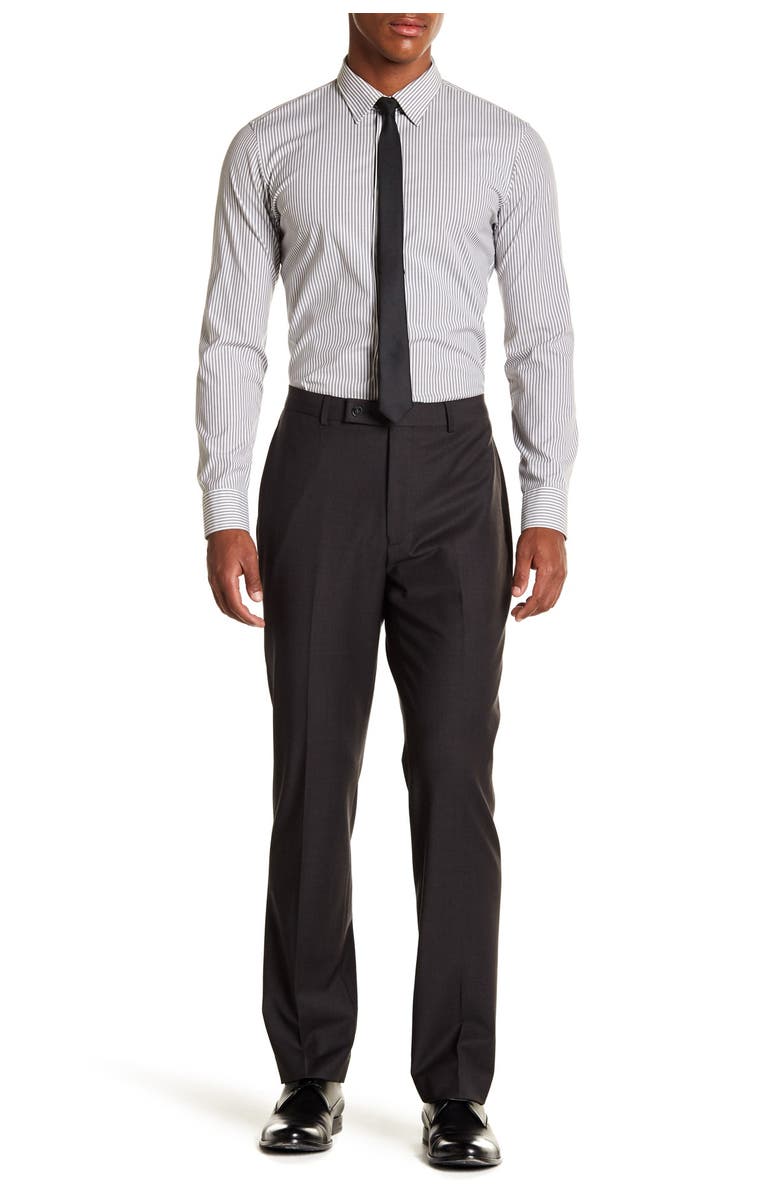 Calvin Klein Solid Gray Wool Suit Separate Pants - 30-34" Inseam, Alternate, color,