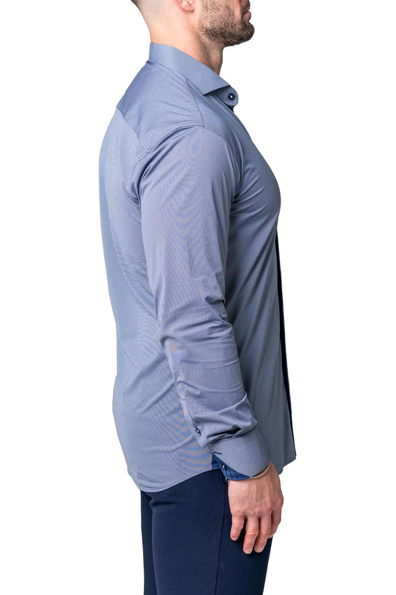 Einstein Yoli Blue Stretch Button-Up Shirt, Alternate, color, BLUE