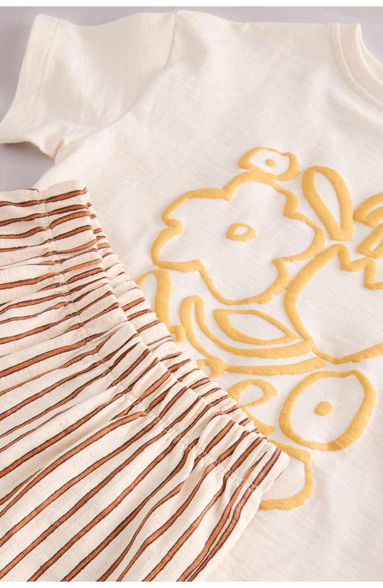 NEXT Kids' Floral Cotton Graphic T-Shirt & Stripe Pants Set, Alternate, color, 