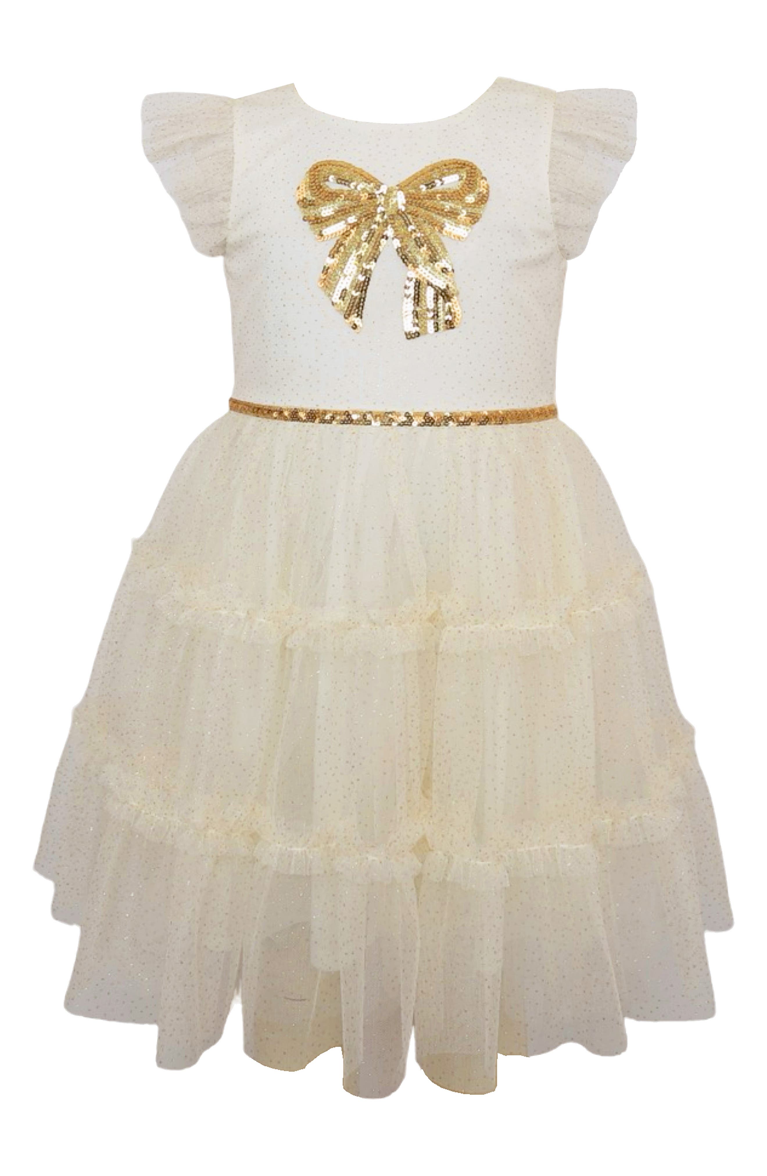 Zunie Kids' Glitter Tiered Skirt Dress