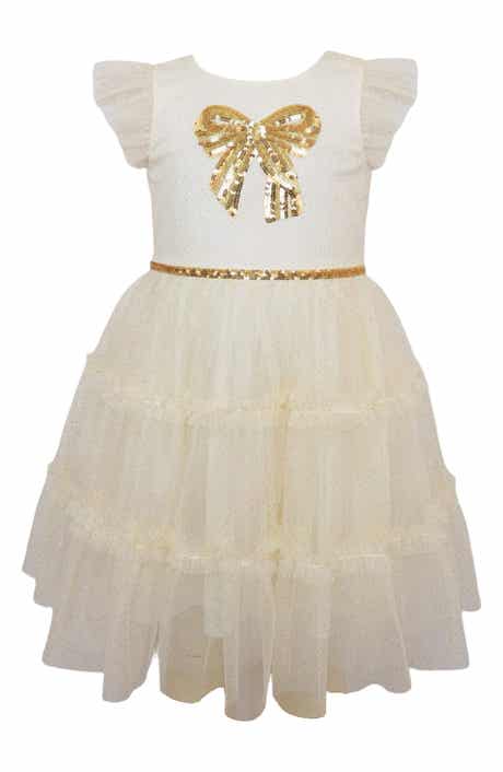 Zunie Kids' Glitter Tiered Skirt Dress