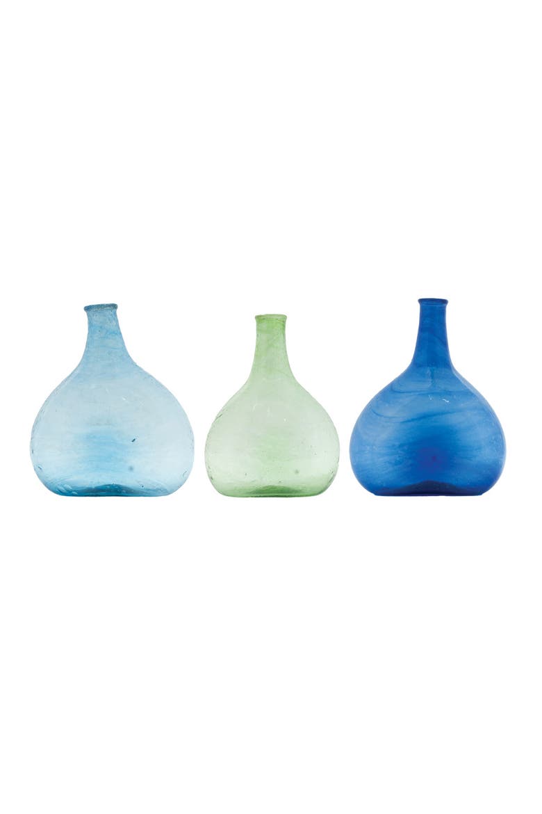 3-Piece Hand-Blown Vase, Main, color, Blue