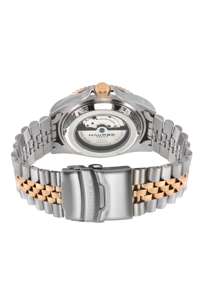 Eterno 316L Stainless Steel Bracelet Watch, 42mm, Alternate, color, BLACK/ SILVER/ ROSE GOLD