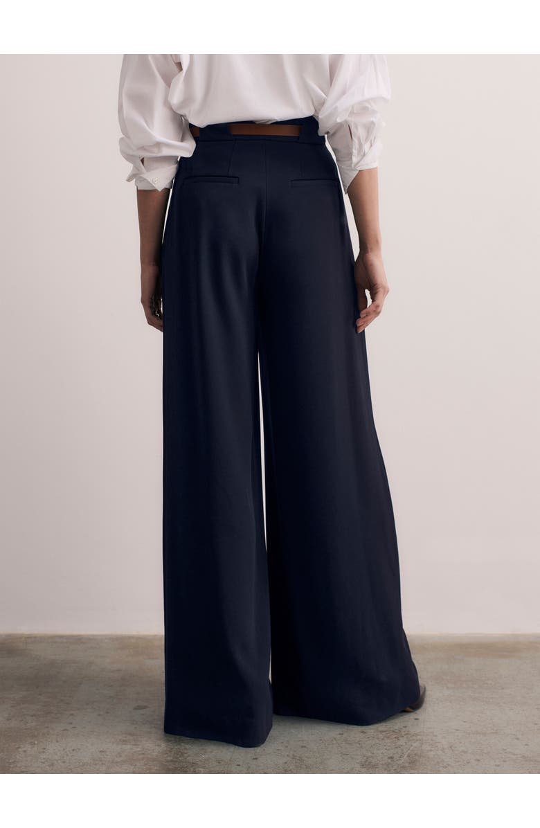 The Fold Lyon Clever Crepe Pants, Alternate, color, Navy