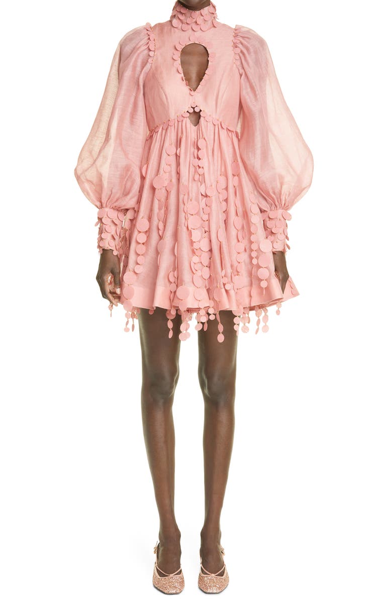 Zimmermann Concert Disc Long Sleeve Minidress, Main, color,