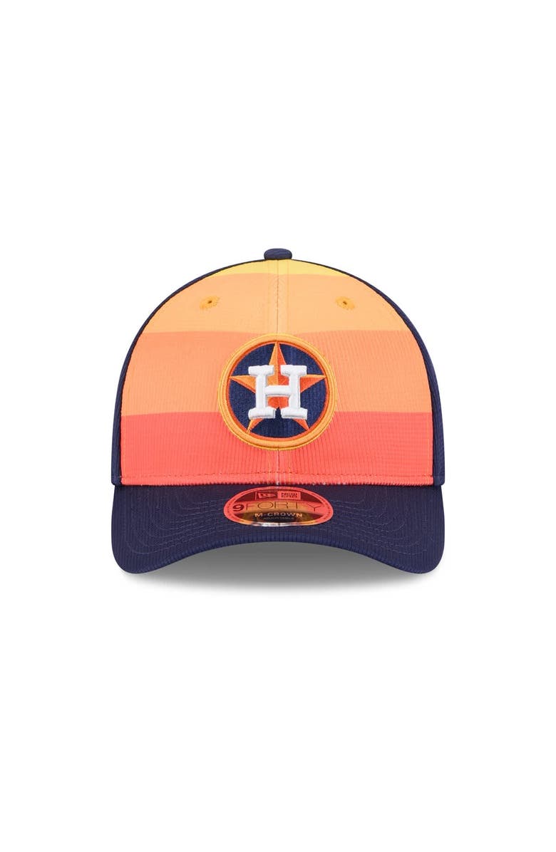 New Era Men's New Era Navy/Orange Houston Astros 2025 Batting Practice 9FORTY M-Crown Adjustable Hat, Alternate, color, Navy