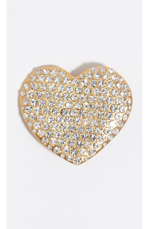 Bimba Y Lola Maxi Crystal Heart Earrings In Gold
