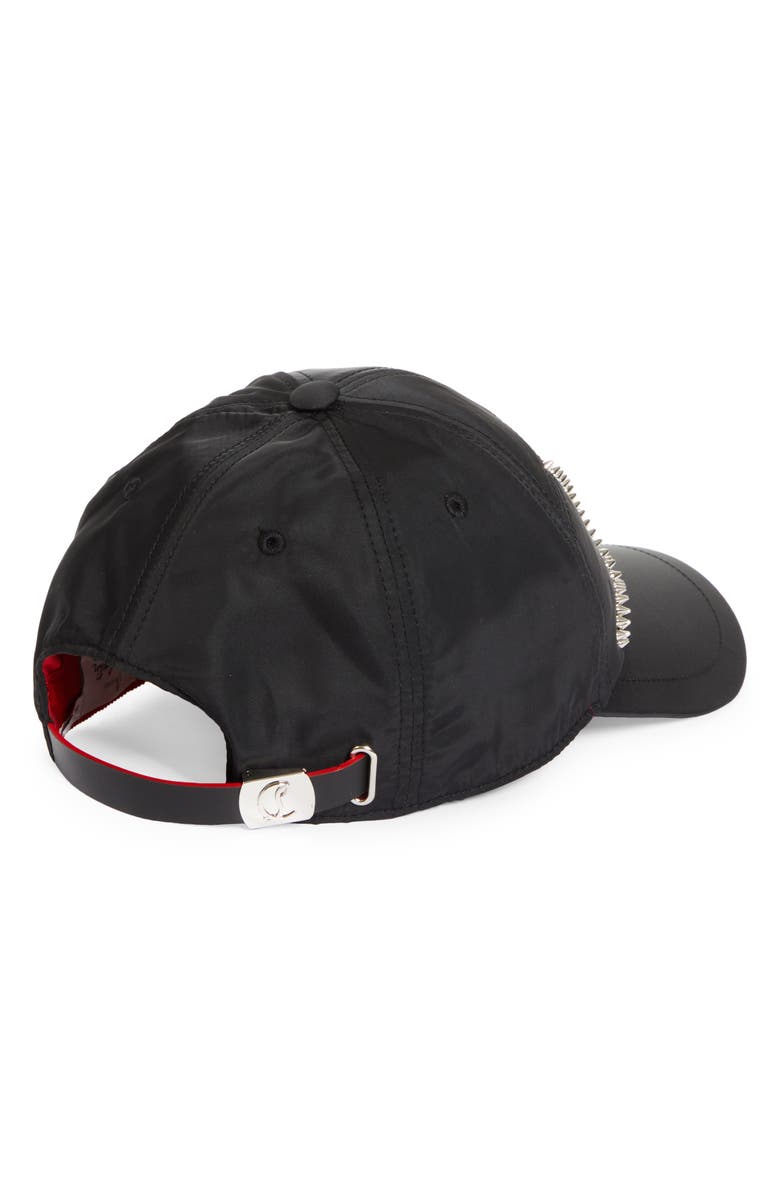 Christian Louboutin Enky Loubishow Studded Baseball Cap, Alternate, color, Black/ Silver