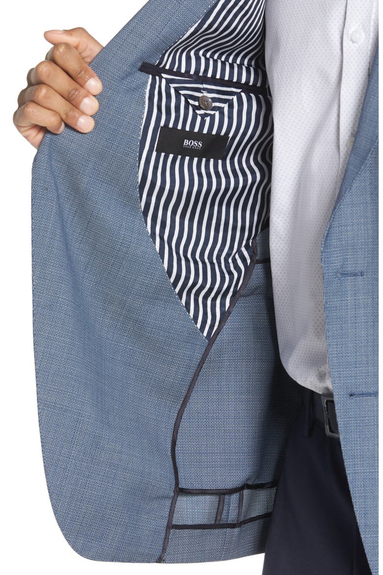 Hartlay Trim Fit Wool Blazer, Alternate, color, BLUE