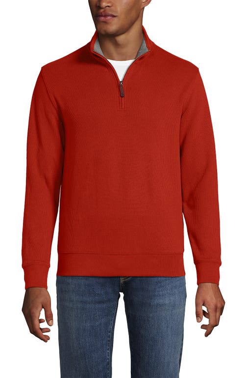 Lands' End Bedford Rib Quarter Zip Sweater In Brown