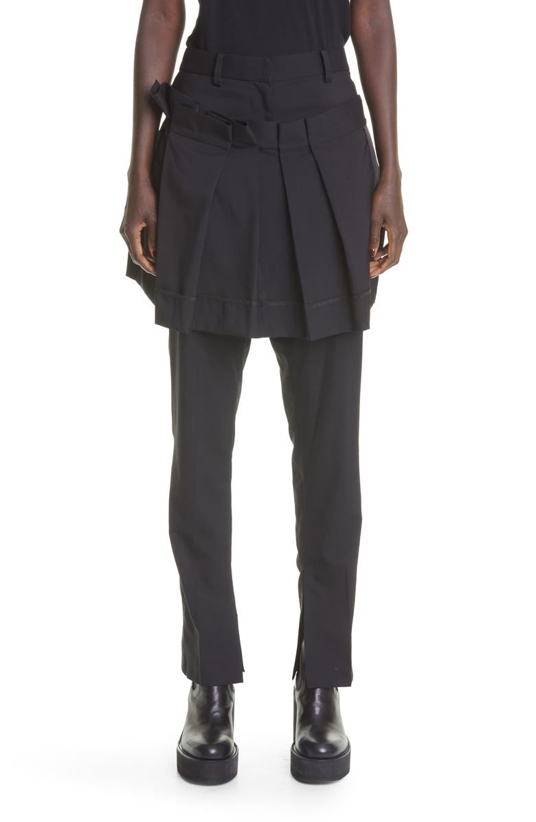 Sacai Skirt Front Suit Pants, Main, color, 