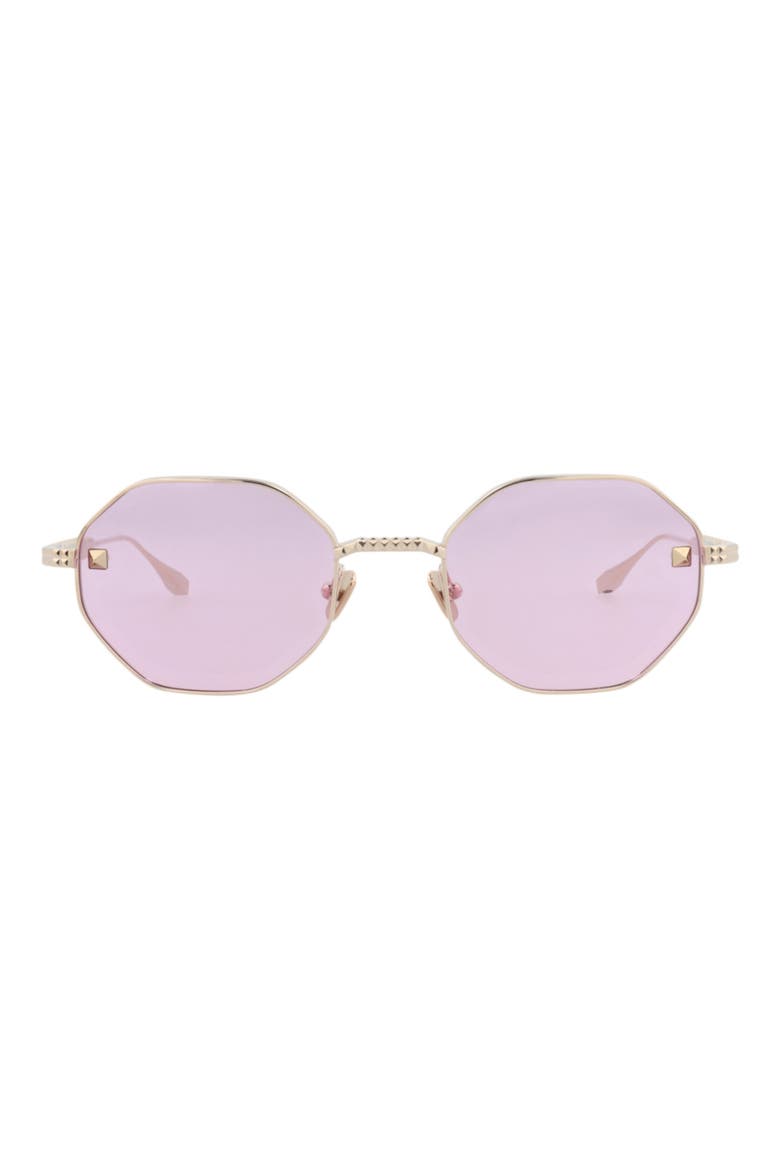 50mm Geometric Sunglasses, Main, color, GOLD GOLD PINK
