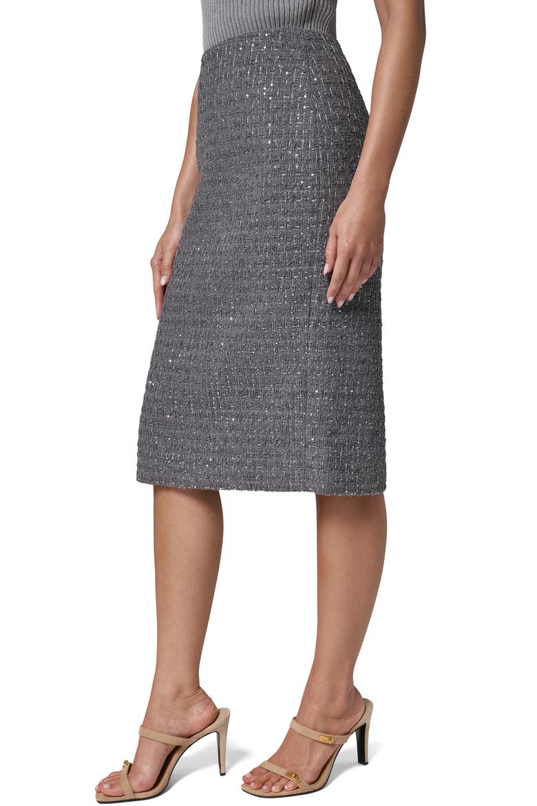 Metallic Tweed Pencil Skirt, Alternate, color, MEDIUM CHARCOAL